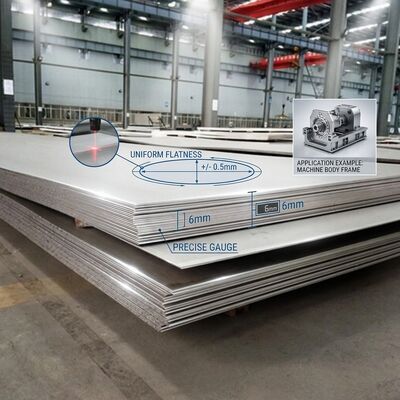 Placa de acero inoxidable laminada en frío 304 2B Finish 0.1mm-0.8mm Ultrafinísima precisión ±0.01mm para componentes electrónicos